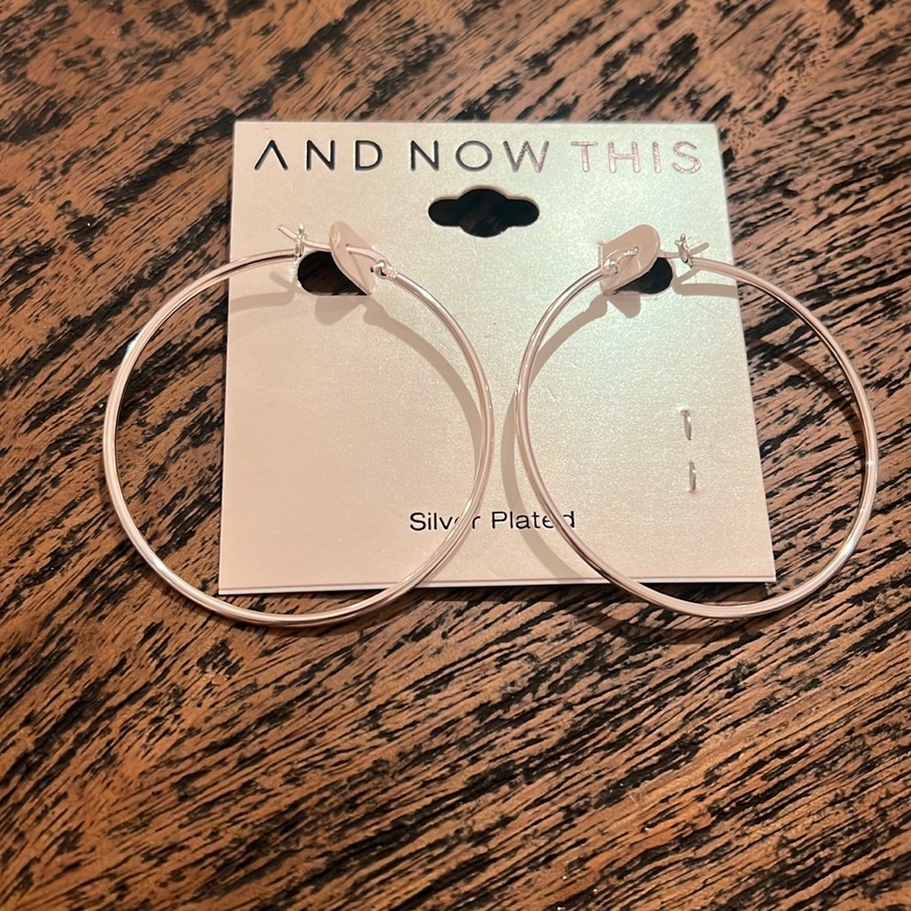 And Now This - Silver Plated Hoop Earrings 20$